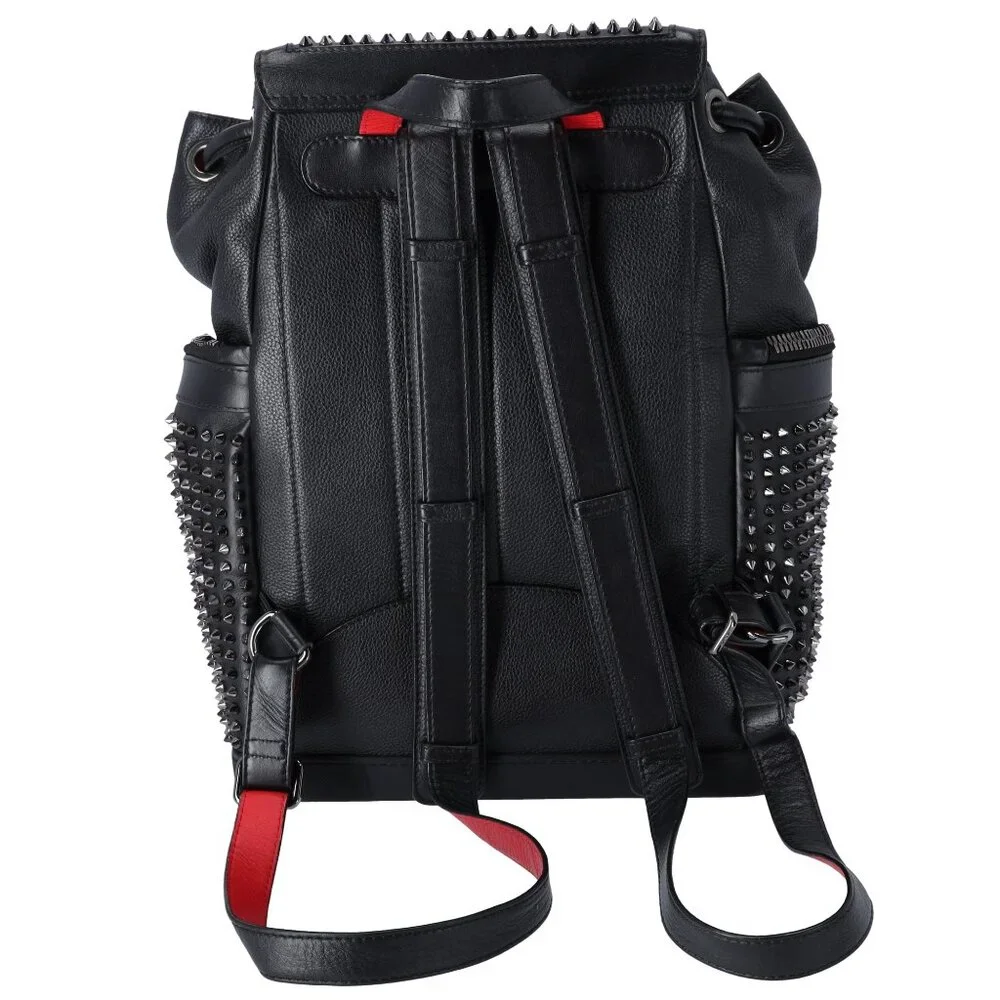 Christian Louboutin Explorafunk Backpack Black Red Leather Studded